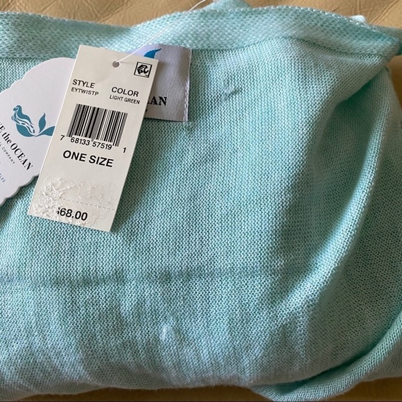 NEW SAVE THE OCEAN Knit Twist Poncho Wrap Light Green - Picture 15 of 15